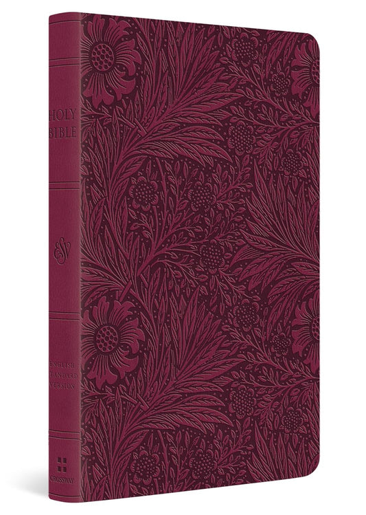B ESV LARGE PRINT VALUE THINLINE BIBLE RASPBERRY  FLORAL DESIGN