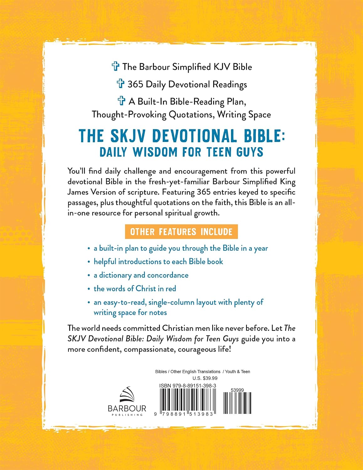 B KJV DAILY WISDOM FOR TEEN GUYS DEVOTIONAL BIBLE (RED LETTER EDITION)