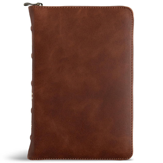 B CSB PERSONAL SIZE BIBLE  HOLMAN HANDCRAFTED COLLECTION  ZIPPER TAN (BLACK LETTER EDITION)