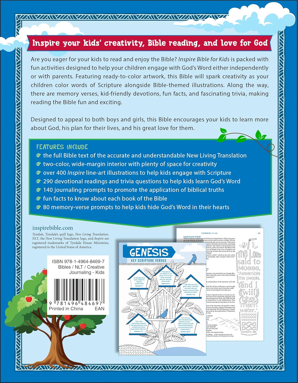 B NLT INSPIRE BIBLE FOR KIDS