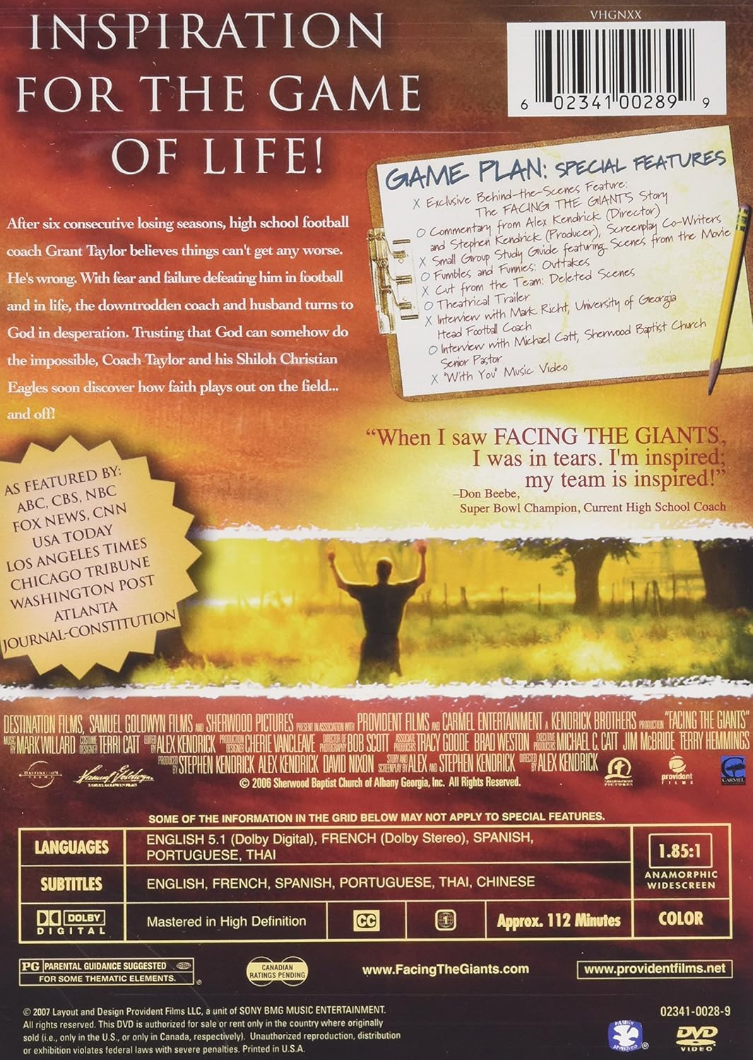 DVD FACING THE GIANTS