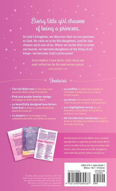 B NLT MY BEAUTIFUL PRINCESS BIBLE PINK SPARKLES