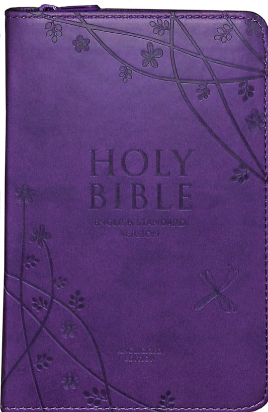 B ESV ANGLICISED COMPACT GIFT BIBLE PURPLE WITH ZIP