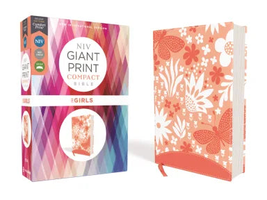 B NIV GIANT PRINT COMPACT BIBLE FOR GIRLS CORAL (RED LETTER EDITION)