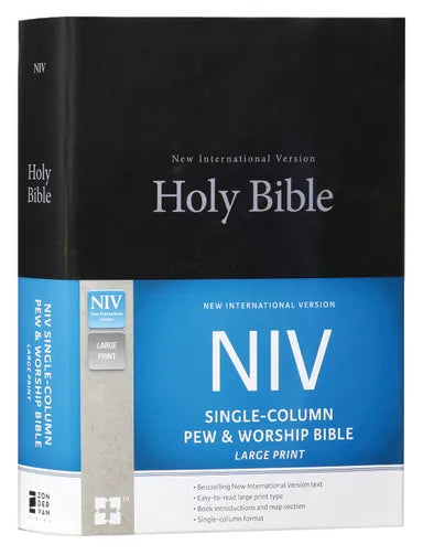 B NIV SINGLE-COLUMN PEW AND WORSHIP BIBLE LARGE PRINT BLACK (BLACK LET ...