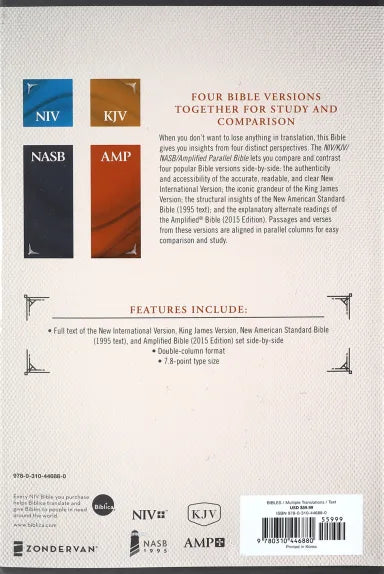 B NIV KJV NASB AMPLIFIED PARALLEL BIBLE