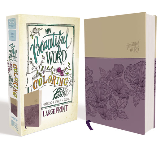 B NIV BEAUTIFUL WORD COLORING BIBLE LARGE PRINT PURPLE/TAN (BLACK LETTER EDITION)