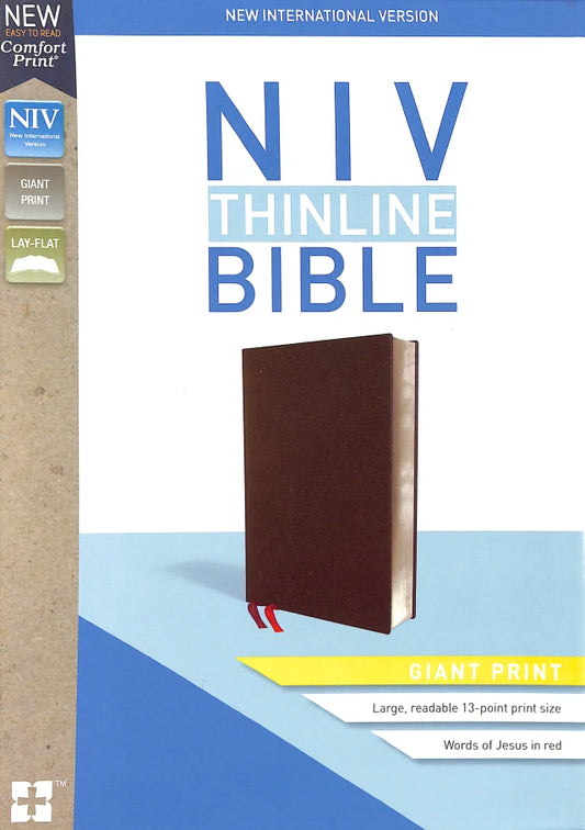 B NIV THINLINE BIBLE GIANT PRINT BURGUNDY (RED LETTER EDITION)