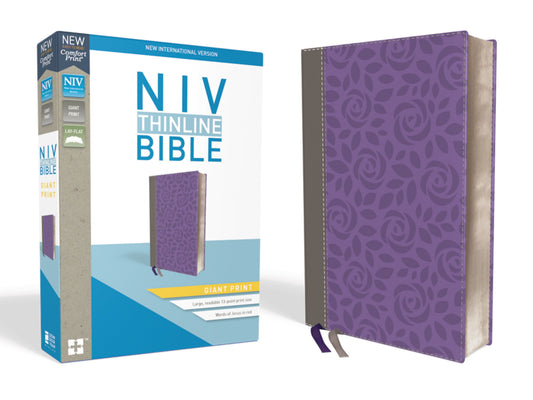 NIV THINLINE BIBLE GIANT PRINT GRAY/PURPLE (RED LETTER EDITION)