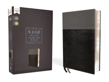B NASB THINLINE BIBLE BLACK/GREY 1995 TEXT (RED LETTER EDITION)