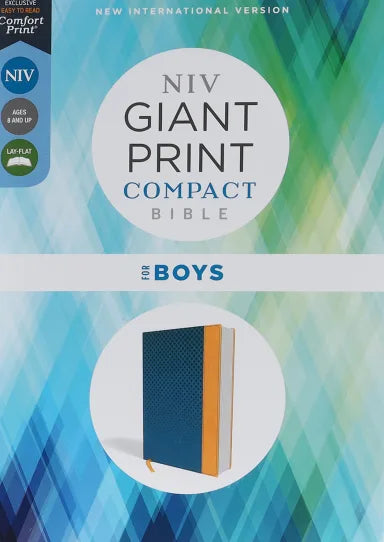 B NIV GIANT PRINT COMPACT BIBLE FOR BOYS BLUE (RED LETTER EDITION)