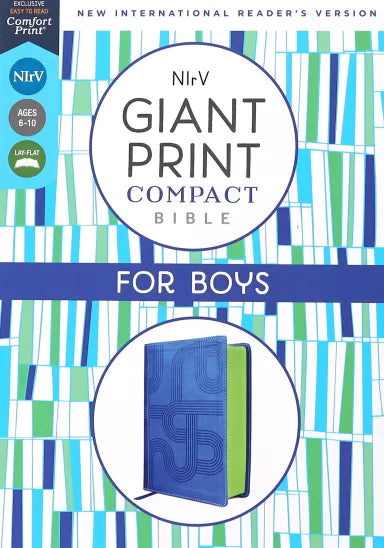 B NIRV GIANT PRINT COMPACT BIBLE FOR BOYS BLUE