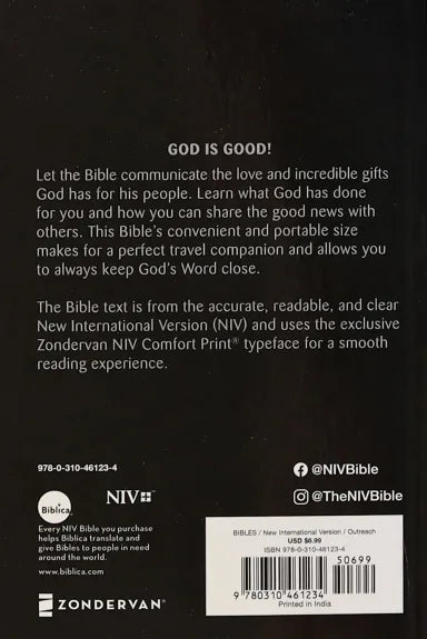 B NIV HOLY BIBLE COMPACT BLACK