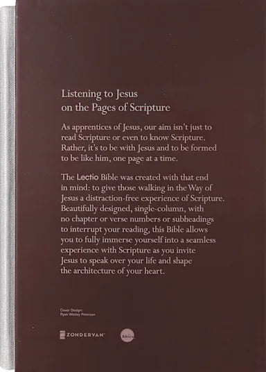 B NIV LECTIO BIBLE: A SIMPLE  ANCIENT WAY TO READ THE LIBRARY OF SCRIPTURE (BLACK LETTER EDITION)