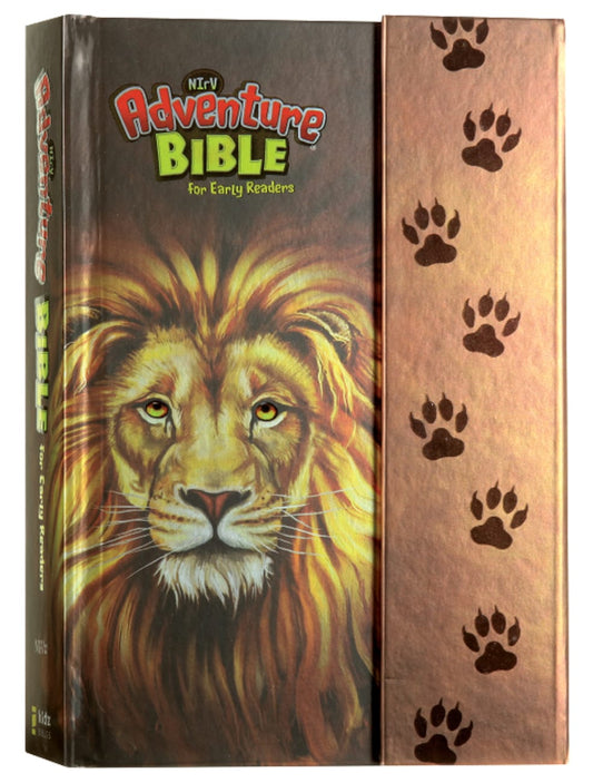 NIRV ADVENTURE BIBLE FOR EARLY READERS WITH LION MAGNETIC CLOSURE (BLACK LEATHER)