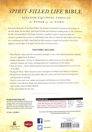 NKJV SPIRIT-FILLED LIFE BIBLE BURGUNDY INDEXED (RED LETTER EDITION) (THIRD EDITION)
