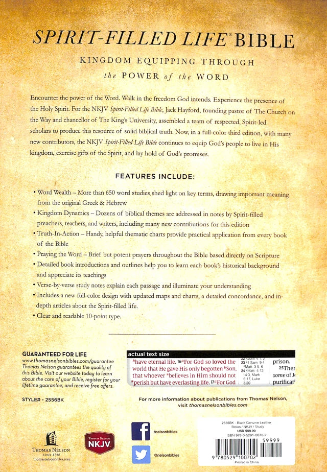 B NKJV SPIRIT-FILLED LIFE BIBLE BLACK (RED LETTER EDITION) (THIRD EDITION)