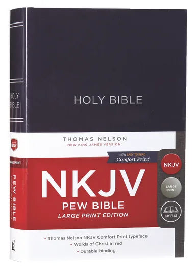 B NKJV PEW BIBLE LARGE PRINT BLUE (RED LETTER EDITION)