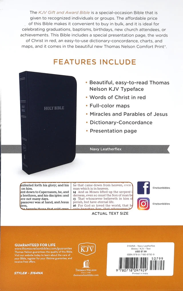 B KJV GIFT AND AWARD BIBLE BLUE (RED LETTER EDITION)