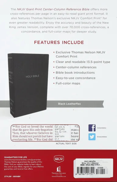 B NKJV REFERENCE BIBLE GIANT PRINT BLACK INDEXED (RED LETTER EDITION)