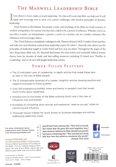 B NKJV MAXWELL LEADERSHIP BIBLE BLACK (THIRD EDITION)