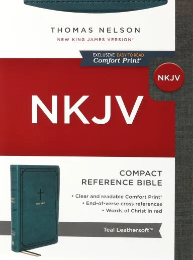 B NKJV END-OF-VERSE REFERENCE BIBLE COMPACT TEAL (RED LETTER ...