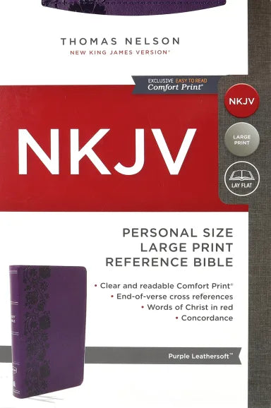 NKJV END-OF-VERSE REFERENCE BIBLE PERSONAL SIZE LARGE PRINT PURPLE (RED LETTER EDITION)