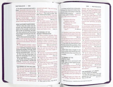 NKJV END-OF-VERSE REFERENCE BIBLE PERSONAL SIZE LARGE PRINT PURPLE (RED LETTER EDITION)