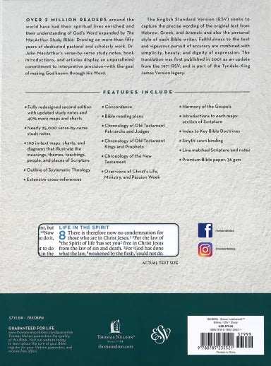 B ESV MACARTHUR STUDY BIBLE 2ND EDITION BROWN (BLACK LETTER EDITION)