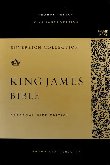KJV SOVEREIGN COLLECTION BIBLE PERSONAL SIZE BROWN THUMB INDEXED (RED LETTER EDITION)