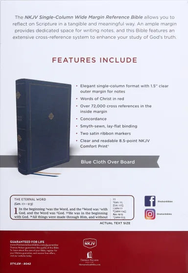 B NKJV SINGLE-COLUMN WIDE-MARGIN REFERENCE BIBLE (RED LETTER EDITION)