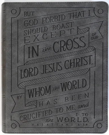 NKJV JOURNAL REFERENCE EDITION BIBLE VERSE ART COVER COLLECTION GRAY (RED LETTER EDITION)