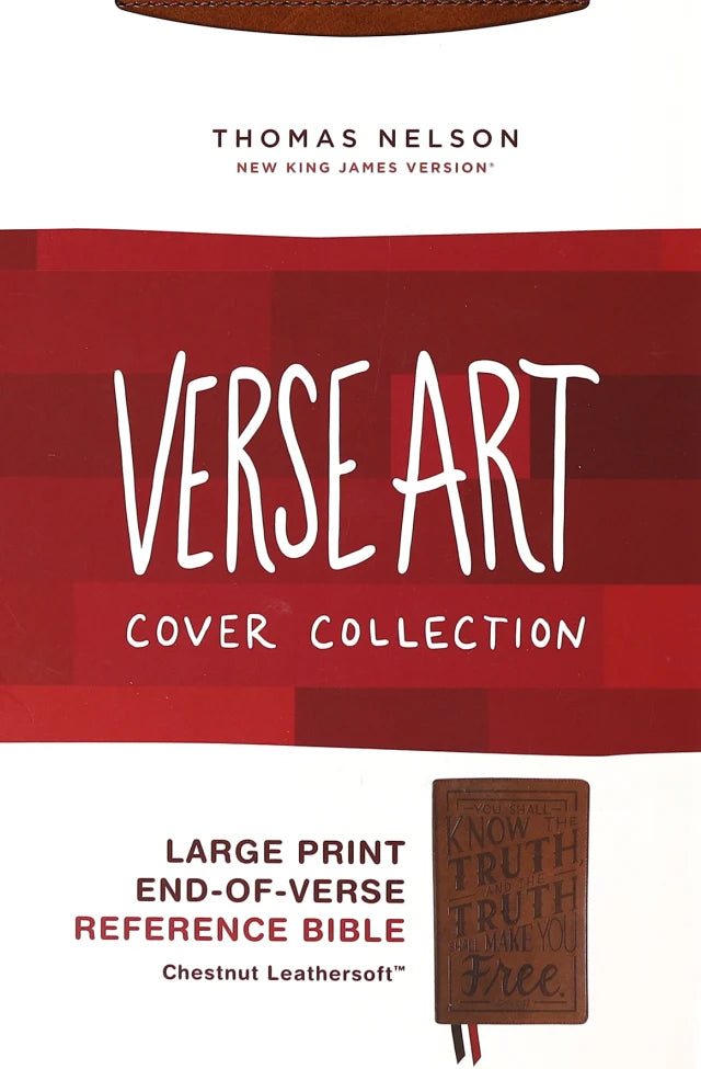 B NKJV PERSONAL SIZE LARGE PRINT END-OF-VERSE REFERENCE BIBLE VERSE ART COVER COLLECTION BROWN (RED LETTER EDITION)