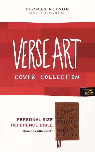 B NKJV PERSONAL SIZE REFERENCE BIBLE VERSE ART COVER COLLECTION TAN THUMB INDEXED (RED LETTER EDITION)