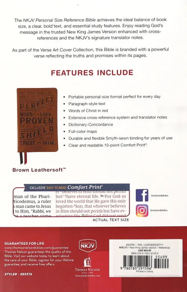 B NKJV PERSONAL SIZE REFERENCE BIBLE VERSE ART COVER COLLECTION TAN THUMB INDEXED (RED LETTER EDITION)