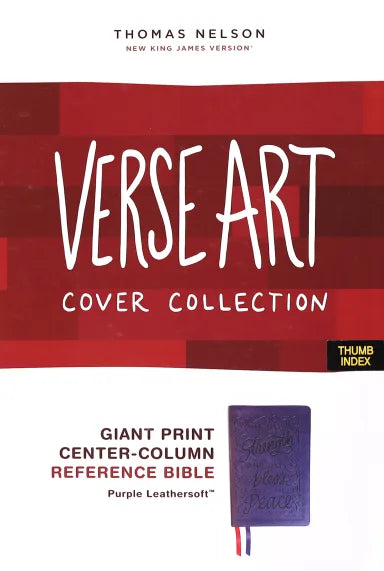 B NKJV GIANT PRINT CENTER-COLUMN REFERENCE BIBLE VERSE ART COVER COLLECTION PURPLE THUMB INDEXED (RED LETTER EDITION)