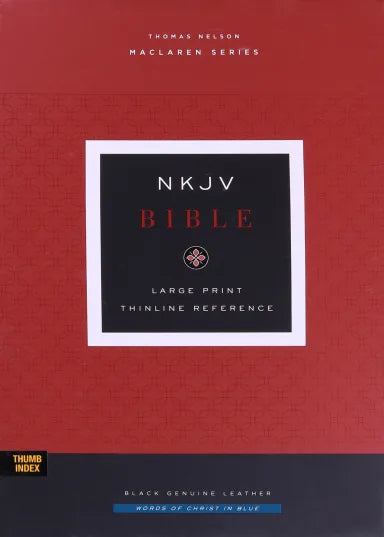 NKJV LARGE PRINT THINLINE REFERENCE BIBLE MACLAREN SERIES BLACK THUMB INDEXED (BLUE LETTER EDITION-COLORBLIND FRIENDLY)