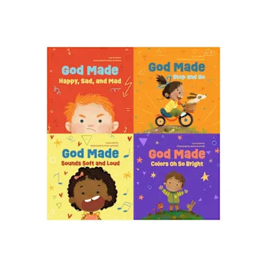 GOD MADE ALL OF ME (4 BOOK SET): HAPPY  SAD  MAD/STOP AND GO/SOUNDS SOFT AND LOUD/COLORS OH SO BRIGHT (GOD MADE ALL OF ME SERIES)