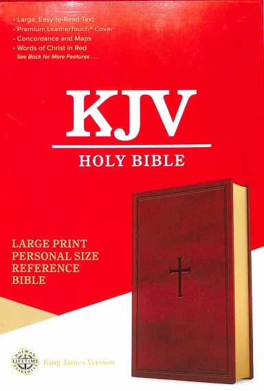 B KJV HOLY BIBLE LARGE PRINT PERSONAL SIZE REFERENCE BIBLE BROWN (RED LETTER EDITION)