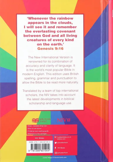 B NIV HOLY BIBLE RAINBOW (BRITISH SPELLING)