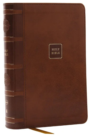 B NKJV COMPACT PARAGRAPH-STYLE REFERENCE BIBLE BROWN (RED LETTER EDITION)