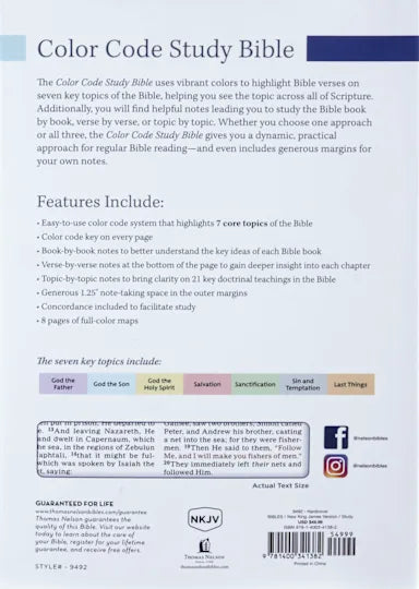 NKJV COLOR CODE STUDY BIBLE  (RED LETTER EDITION)