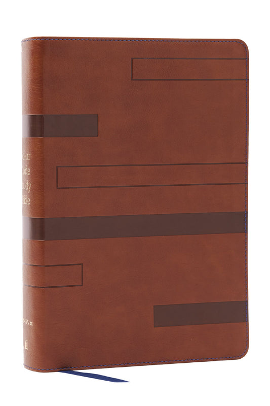 B NIV COLOR CODE STUDY BIBLE  BROWN (RED LETTER EDITION)