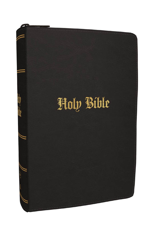 B KJV COMPACT LARGE PRINT BIBLE  BLACK ZIPPER CLOSURE (RED LETTER EDITION)