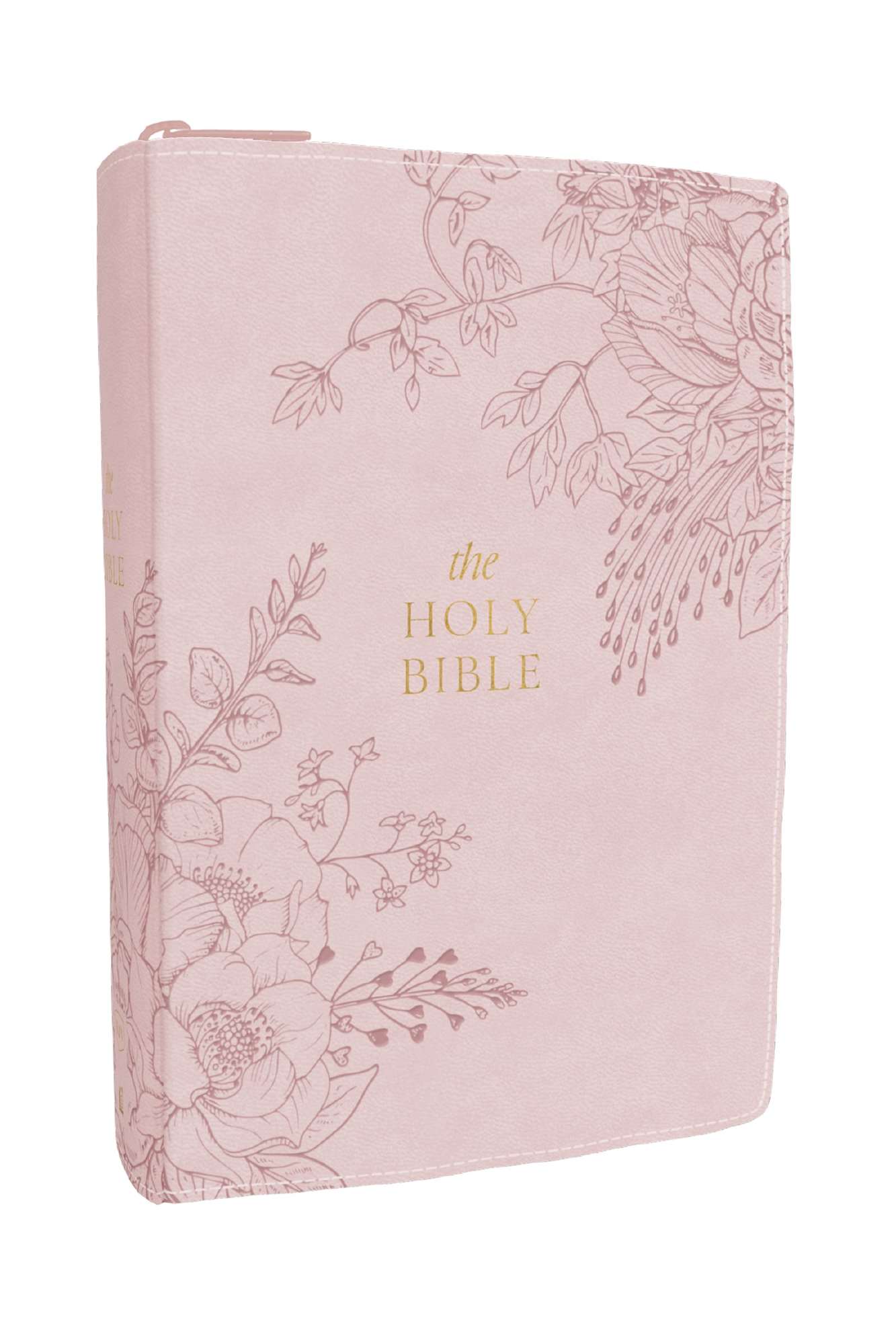 B KJV COMPACT LARGE PRINT BIBLE  PINK ZIPPER CLOSURE (RED LETTER EDITION)