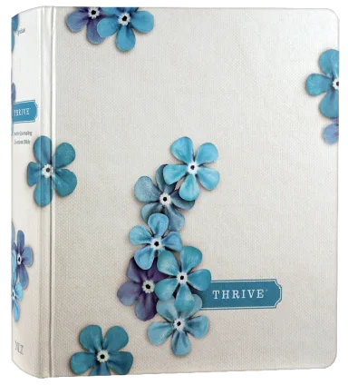 B NLT THRIVE CREATIVE JOURNALING DEVOTIONAL BIBLE BLUE FLOWERS (BLACK LETTER EDITION)