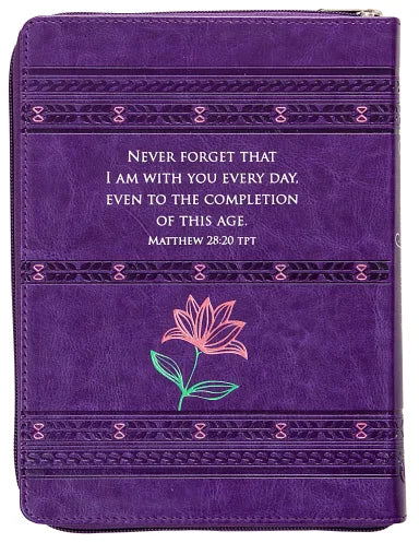 GOD IS ALWAYS WITH ME DEVOTIONAL JOURNAL  ZIPAROUND  PURPLE