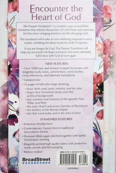 TPT NEW TESTAMENT PASSION IN PLUM (BLACK LETTER EDITION) (WITH PSALMS  PROVERBS AND THE SONG OF SONGS)