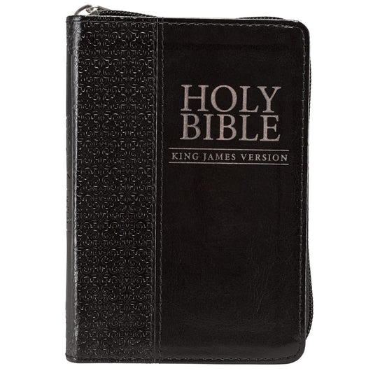 B KJV HOLY BIBLE POCKET ZIPPERED BLACK (RED LETTER EDITION)
