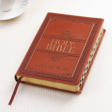 B KJV LARGE PRINT THINLINE BIBLE INDEXED TAN RED LETTER EDITION